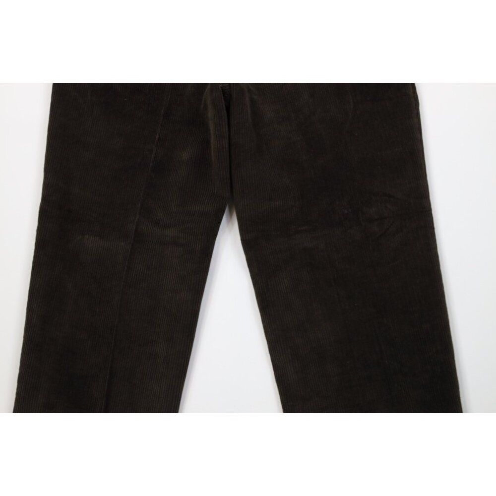Vtg 90s Streetwear Mens 36x30 Faded Heavy Wide Leg Corduroy Chino Pants Brown - Picture 13 of 14